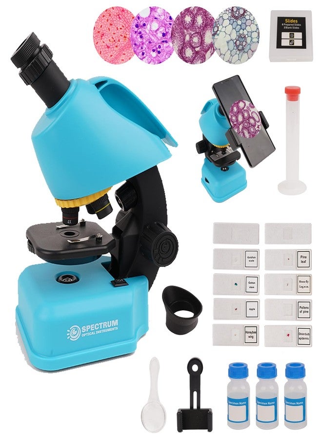 Spectrum Optical Instruments SpectrumOI Compound Microscope for Kids, Microscope for Adults Blue Color - Image 1